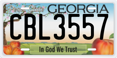 GA license plate CBL3557