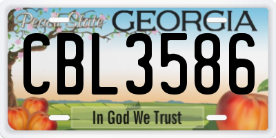 GA license plate CBL3586