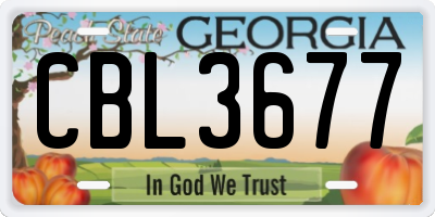 GA license plate CBL3677