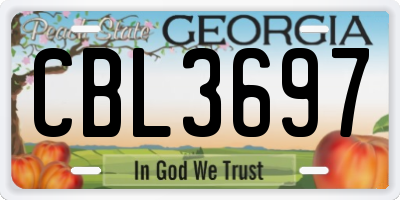 GA license plate CBL3697