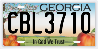 GA license plate CBL3710