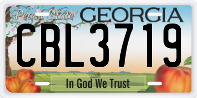 GA license plate CBL3719