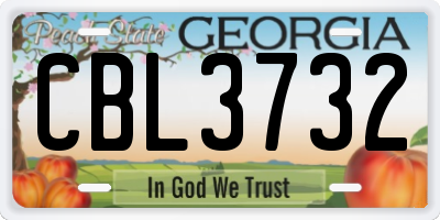GA license plate CBL3732