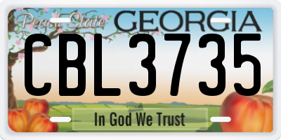GA license plate CBL3735