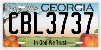 GA license plate CBL3737
