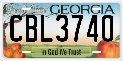 GA license plate CBL3740