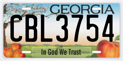 GA license plate CBL3754