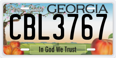 GA license plate CBL3767