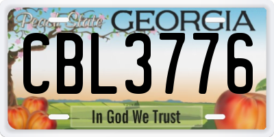GA license plate CBL3776