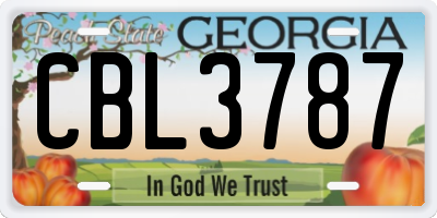 GA license plate CBL3787