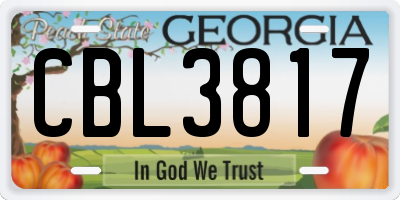 GA license plate CBL3817