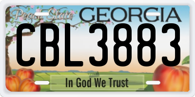 GA license plate CBL3883