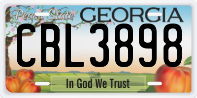 GA license plate CBL3898