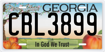 GA license plate CBL3899