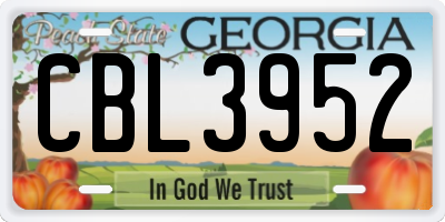 GA license plate CBL3952