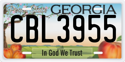 GA license plate CBL3955