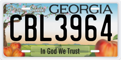 GA license plate CBL3964
