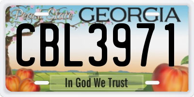 GA license plate CBL3971