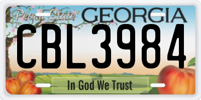 GA license plate CBL3984