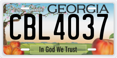 GA license plate CBL4037