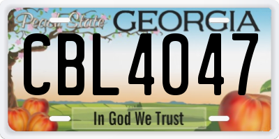 GA license plate CBL4047