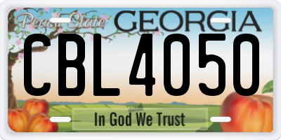 GA license plate CBL4050