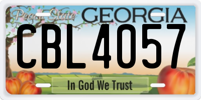 GA license plate CBL4057