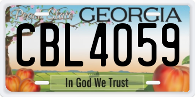 GA license plate CBL4059