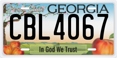 GA license plate CBL4067