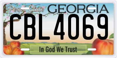 GA license plate CBL4069