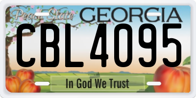 GA license plate CBL4095