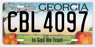 GA license plate CBL4097