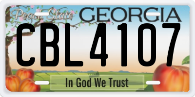 GA license plate CBL4107