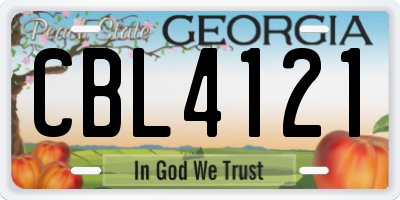 GA license plate CBL4121