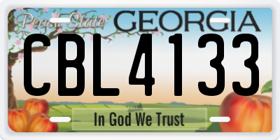 GA license plate CBL4133