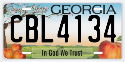 GA license plate CBL4134