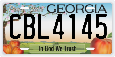 GA license plate CBL4145