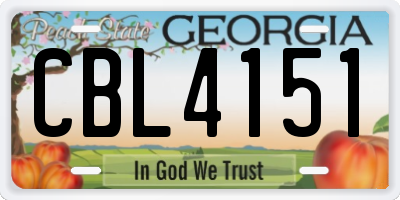 GA license plate CBL4151