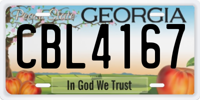 GA license plate CBL4167