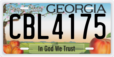 GA license plate CBL4175