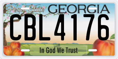 GA license plate CBL4176