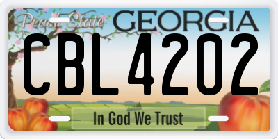 GA license plate CBL4202