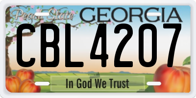 GA license plate CBL4207