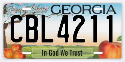 GA license plate CBL4211