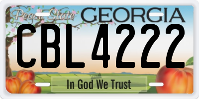 GA license plate CBL4222