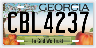 GA license plate CBL4237