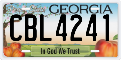 GA license plate CBL4241
