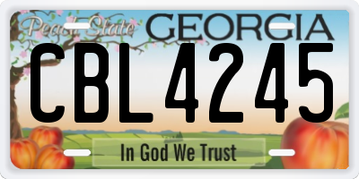 GA license plate CBL4245