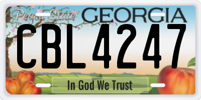 GA license plate CBL4247