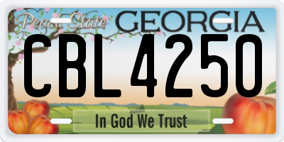 GA license plate CBL4250